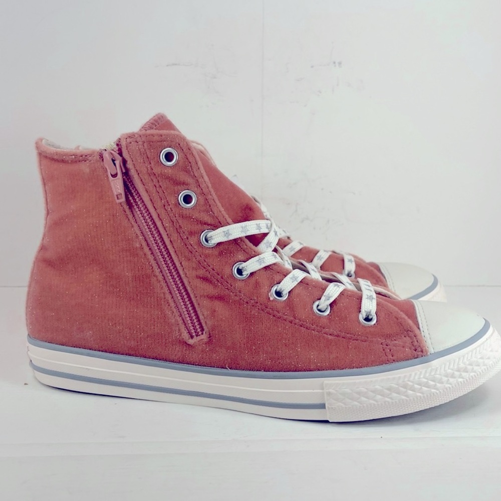 Converse CTAS Rust Pink/White/ Wolf Grey High Top Corduroy Sneaker Size 8